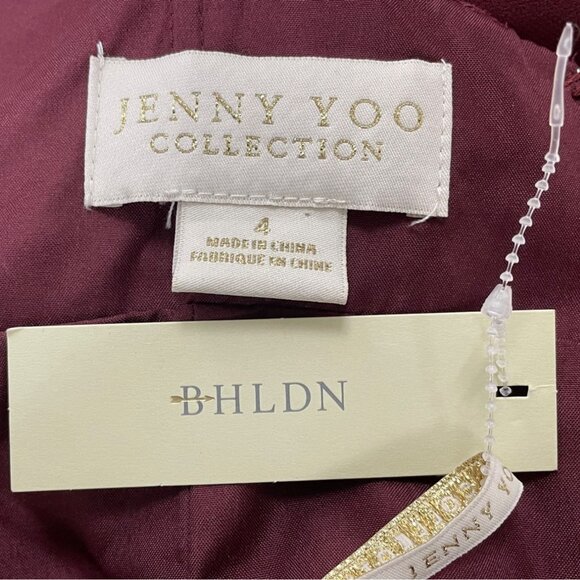 Jenny Yoo Collection Women’s Burgundy Halter V-Neck Maxi Dress Sz 4-New - Picture 8 of 10